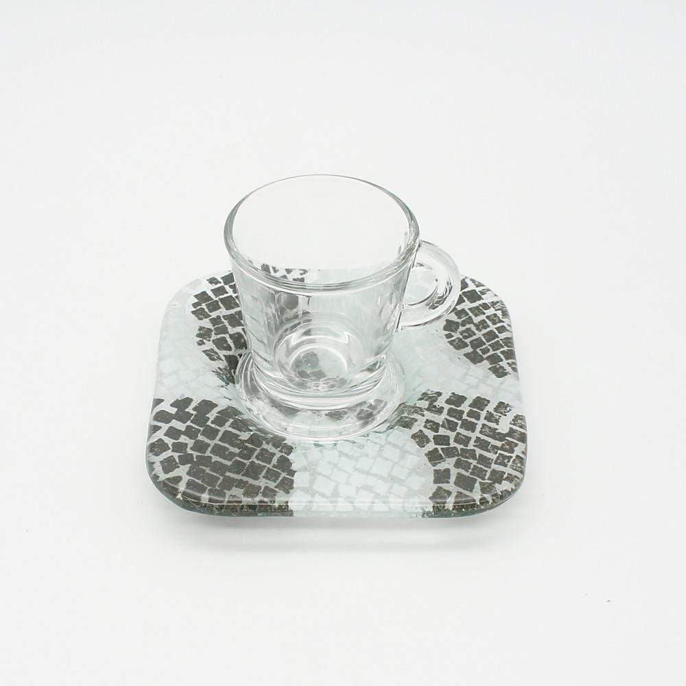 Calçada | Fused Glass Cup and Saucer