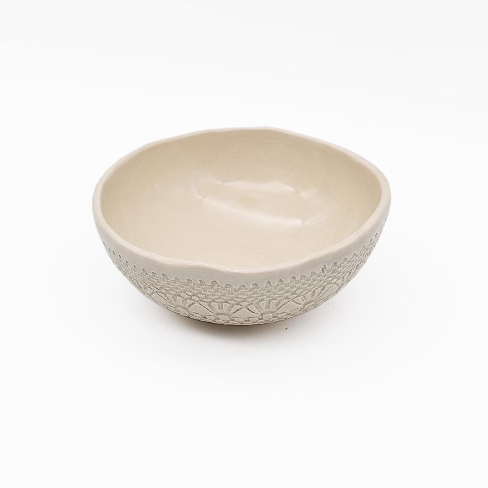 Carimbada I Handmade Ceramic Bowl 6.3'' - Beige