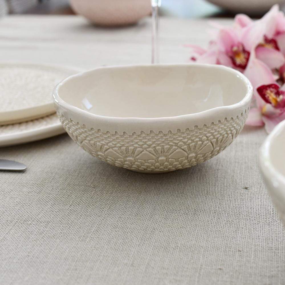 Carimbada I Handmade Ceramic Bowl 6.3'' - Beige