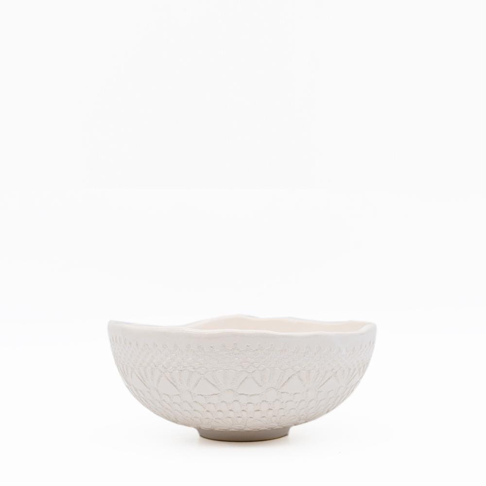 Carimbada I Handmade Ceramic Bowl 6.3'' - White