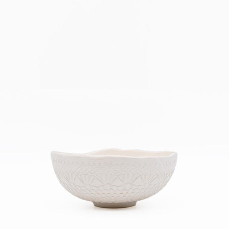 Carimbada I Handmade Ceramic Bowl 6.3'' - White