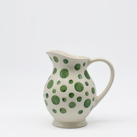 Ceramic Pitcher with Green Dots