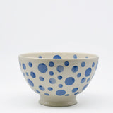 Ceramic Salad Bowl with Blue Dots