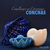 Ceramic Seashell 5.1'' - Cobalt Blue