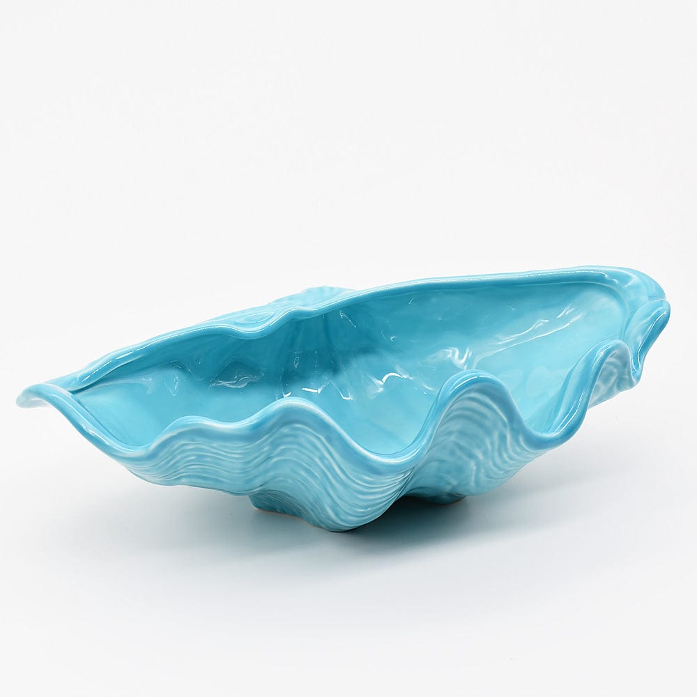 Ceramic Seashell Bowl 11.8'' - Turquoise Bue