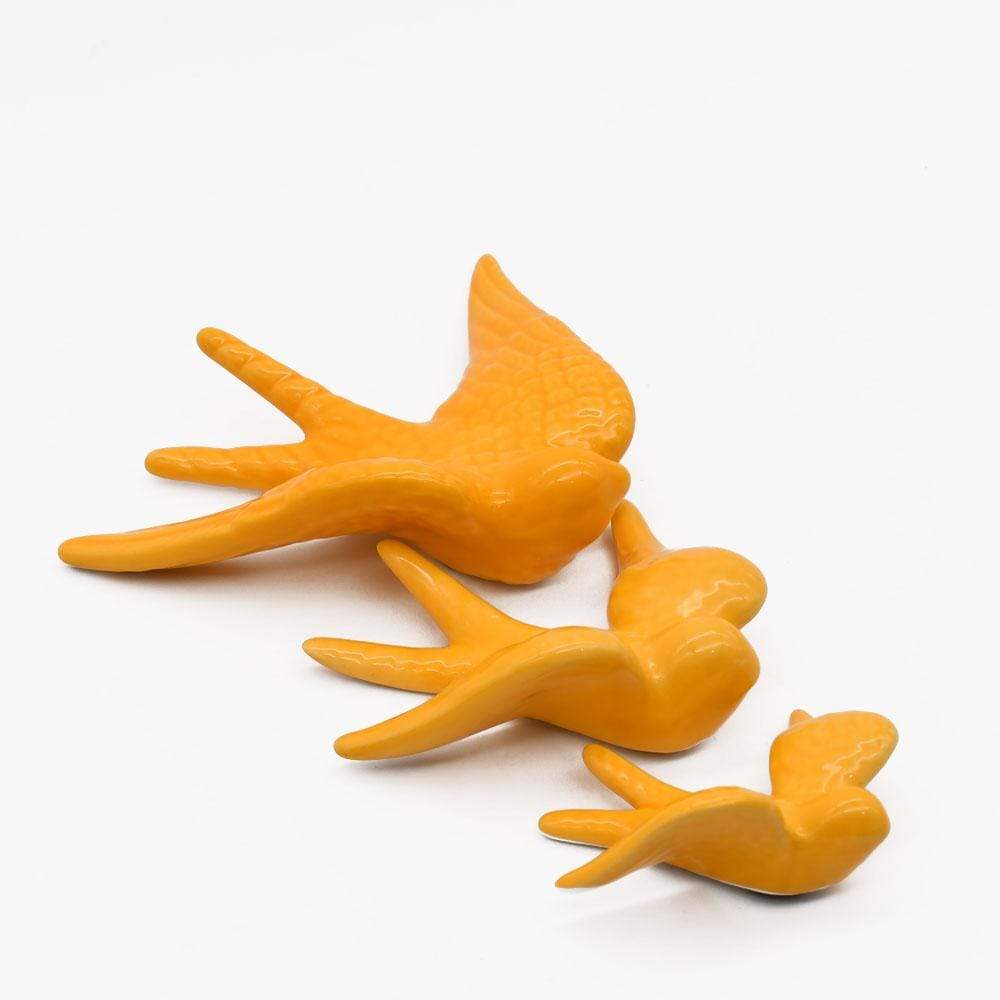 Ceramic Swallow from Caldas da Rainha - Golden yellow