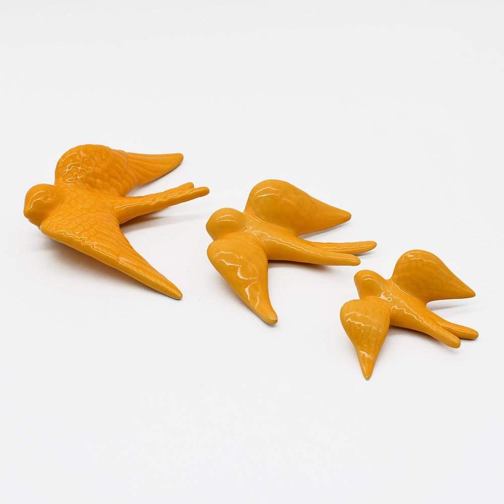 Ceramic Swallow from Caldas da Rainha - Golden yellow