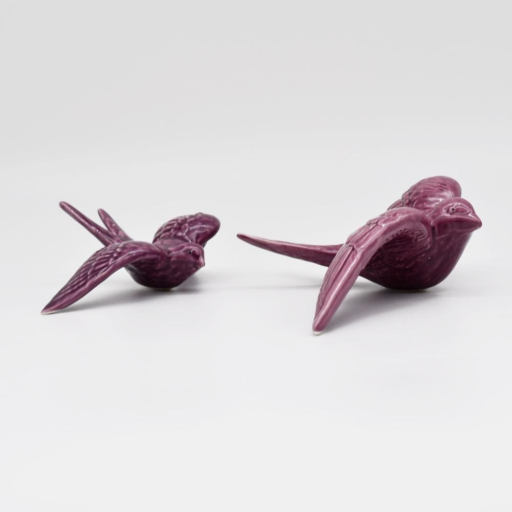 Ceramic swallow from Caldas da Rainha - Purple