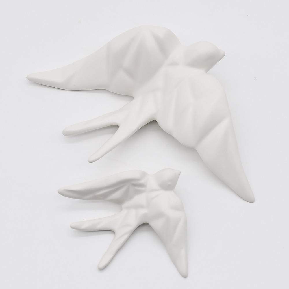 Ceramic Swallow Origami Style - Mat White