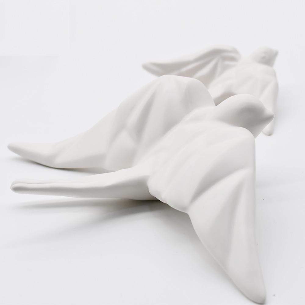 Ceramic Swallow Origami Style - Mat White