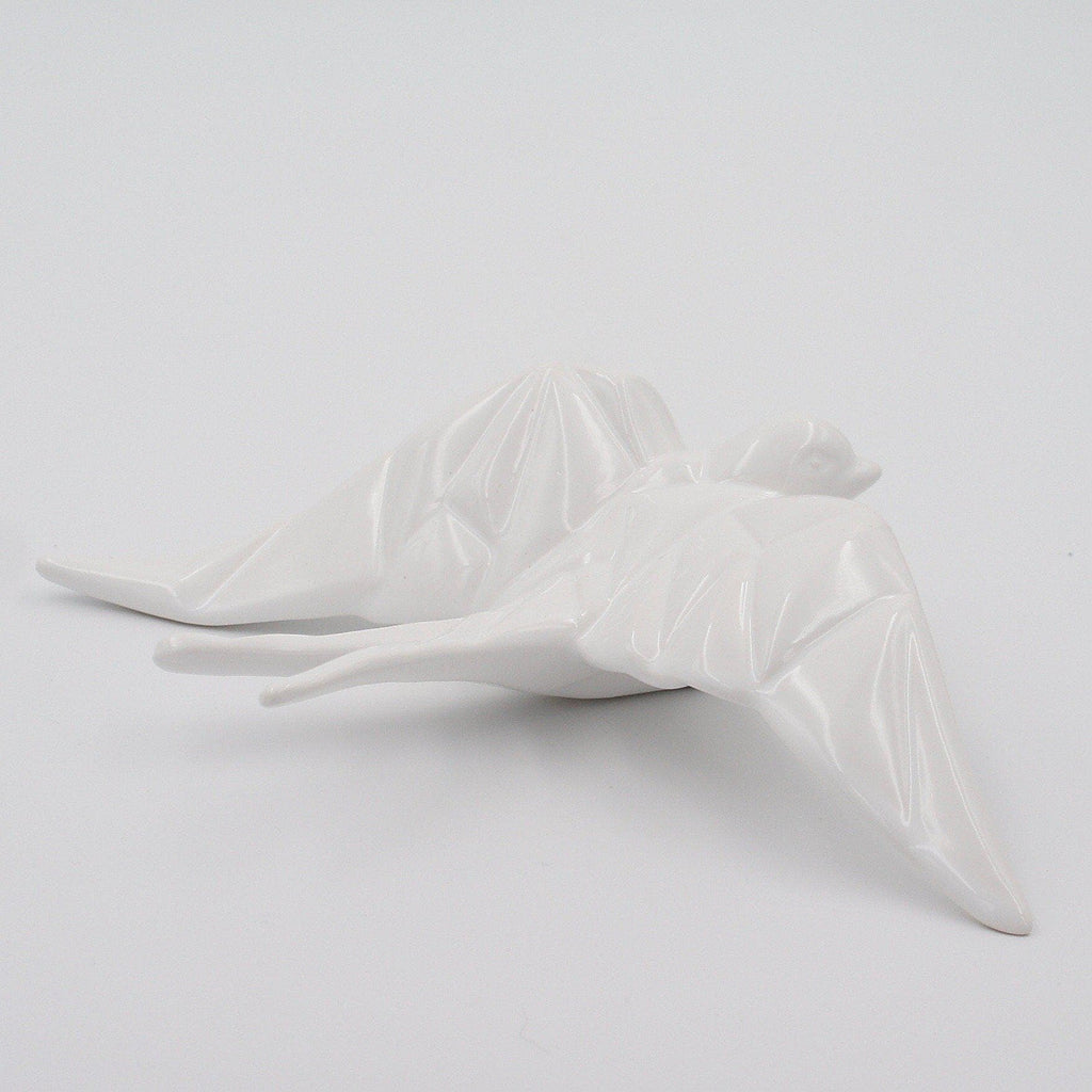 Ceramic Swallow Origami Style - White