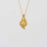 Corãçao de Viana I Gold-plated Silver Filigree Pendant - 1.4''