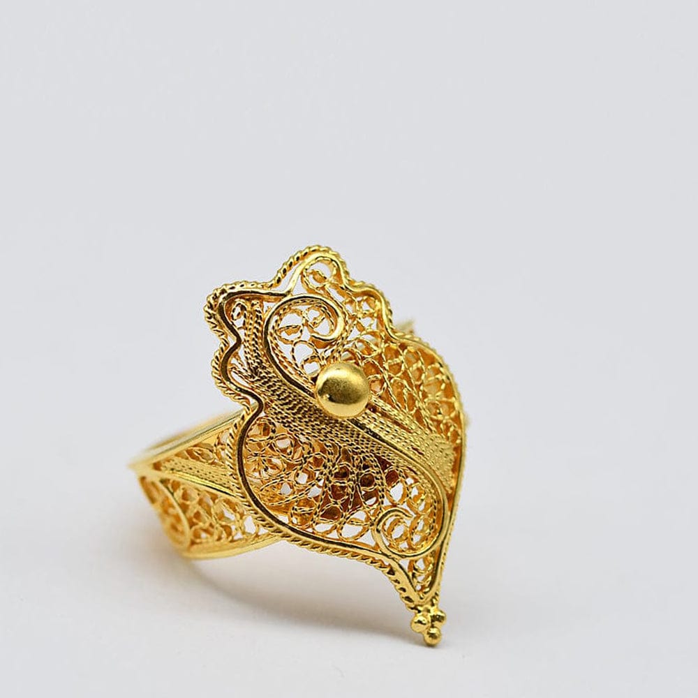 Coração de Viana I Gold-plated Silver Filigree Ring