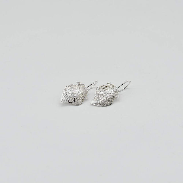 Coração de Viana I Silver Filigree Earrings - 0.8''