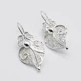 Coração de Viana I Silver Filigree Earrings - 1.0''