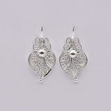 Coração de Viana I Silver Filigree Earrings - 1.0''