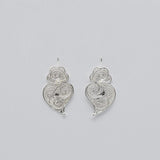 Coração de Viana I Silver Filigree Earrings - 1.2''