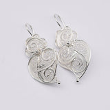 Coração de Viana I Silver Filigree Earrings - 1.2''