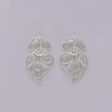 Coração de Viana I Silver Filigree Earrings - 2.6'