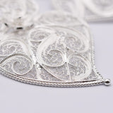 Coração de Viana I Silver Filigree Earrings - 2.6'