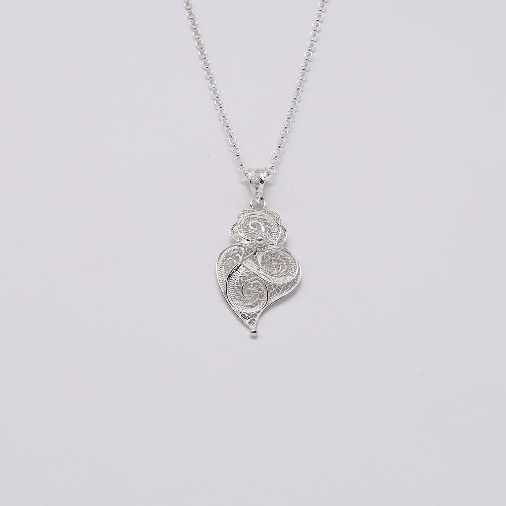 Coração de Viana I Silver Filigree Pendant - 1.4''