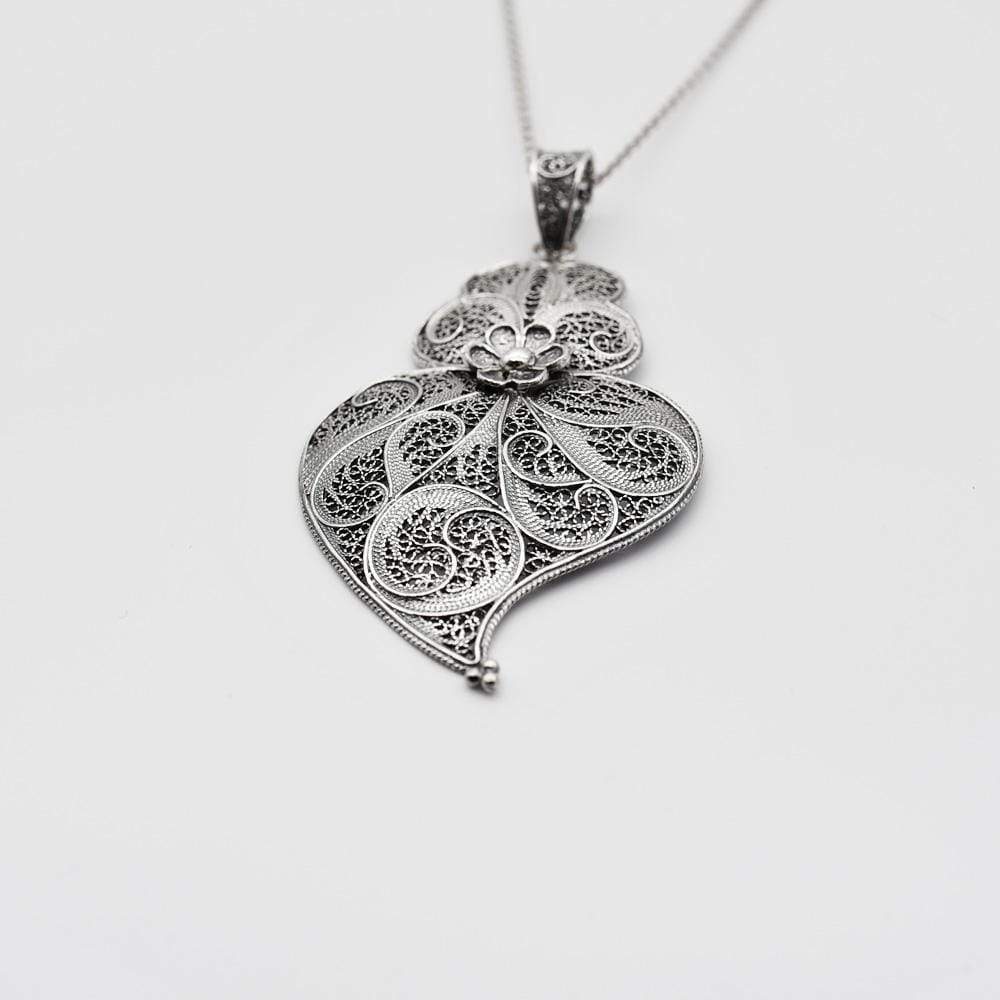 Coração de Viana I Silver Filigree Pendant - 1.4''