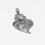 Corãçao de Viana I Silver Filigree Pendant - 2.4"