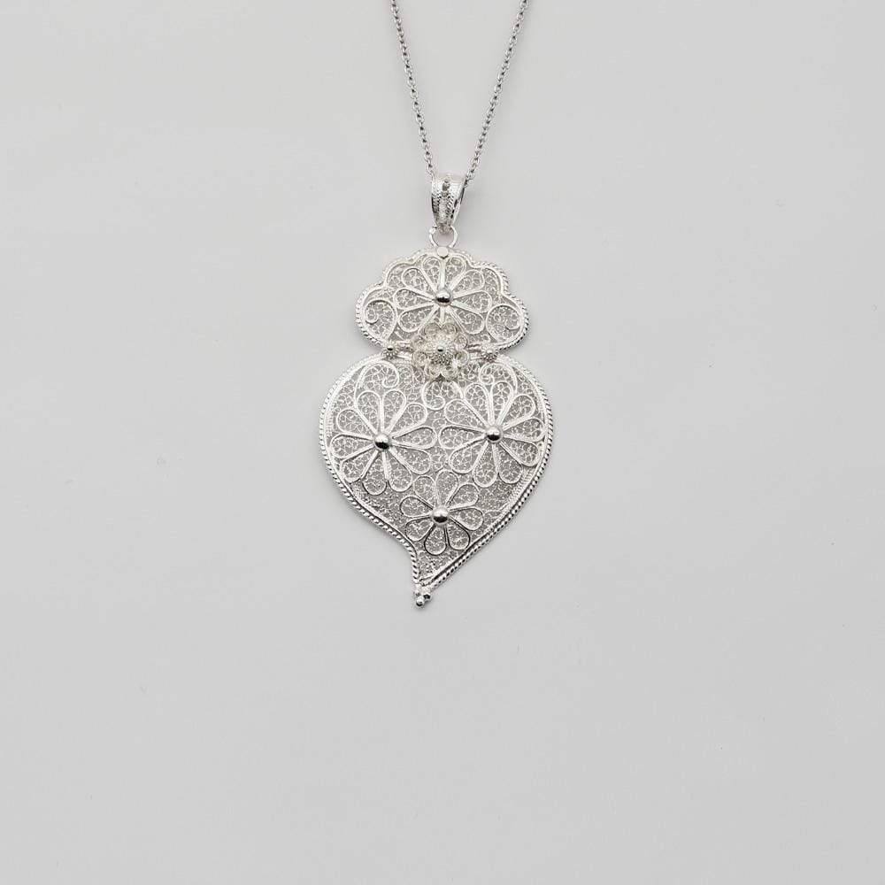 Coração de Viana I Silver Filigree Pendant - 2.4''