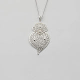 Coração de Viana I Silver Filigree Pendant - 2.4''