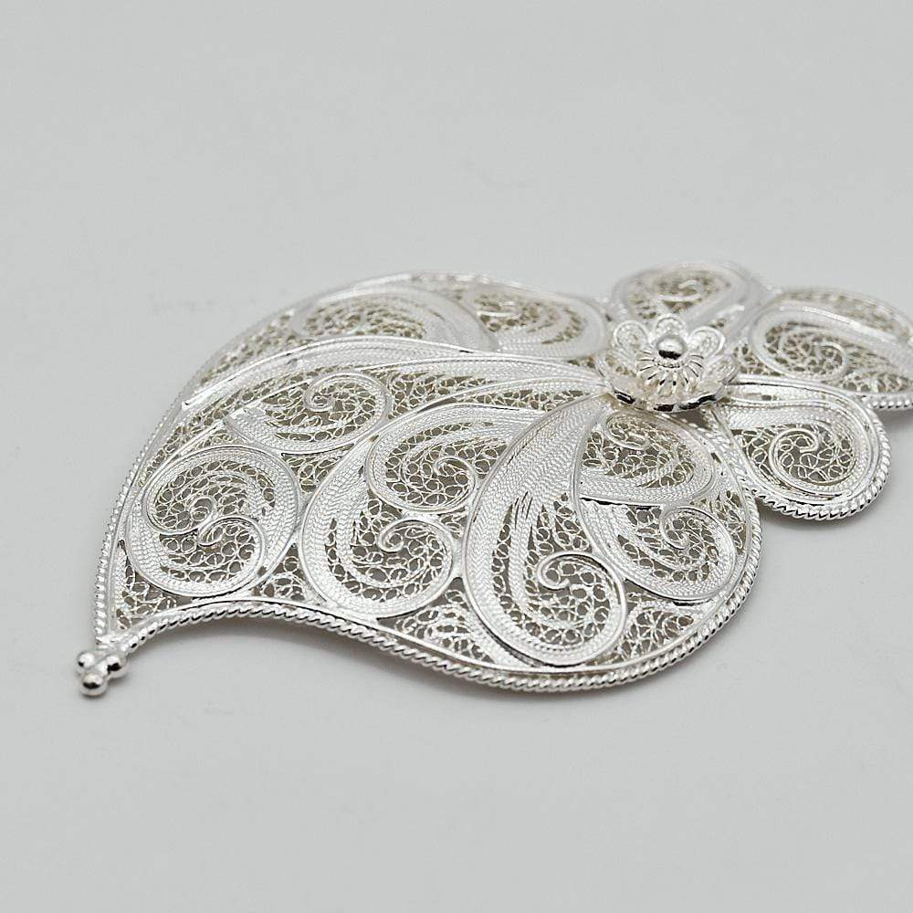 Coração de Viana I Silver Filigree Pendant - 3.5''