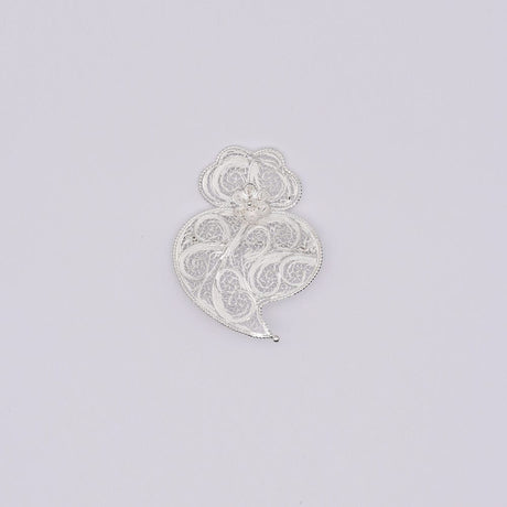 Coração de Viana I Silver Filigree Pin - 2.4"