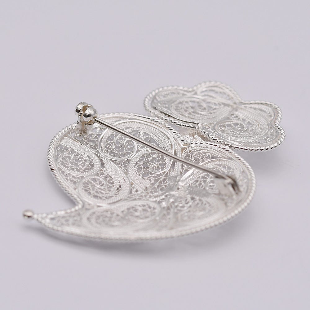 Coração de Viana I Silver Filigree Pin - 2.4"