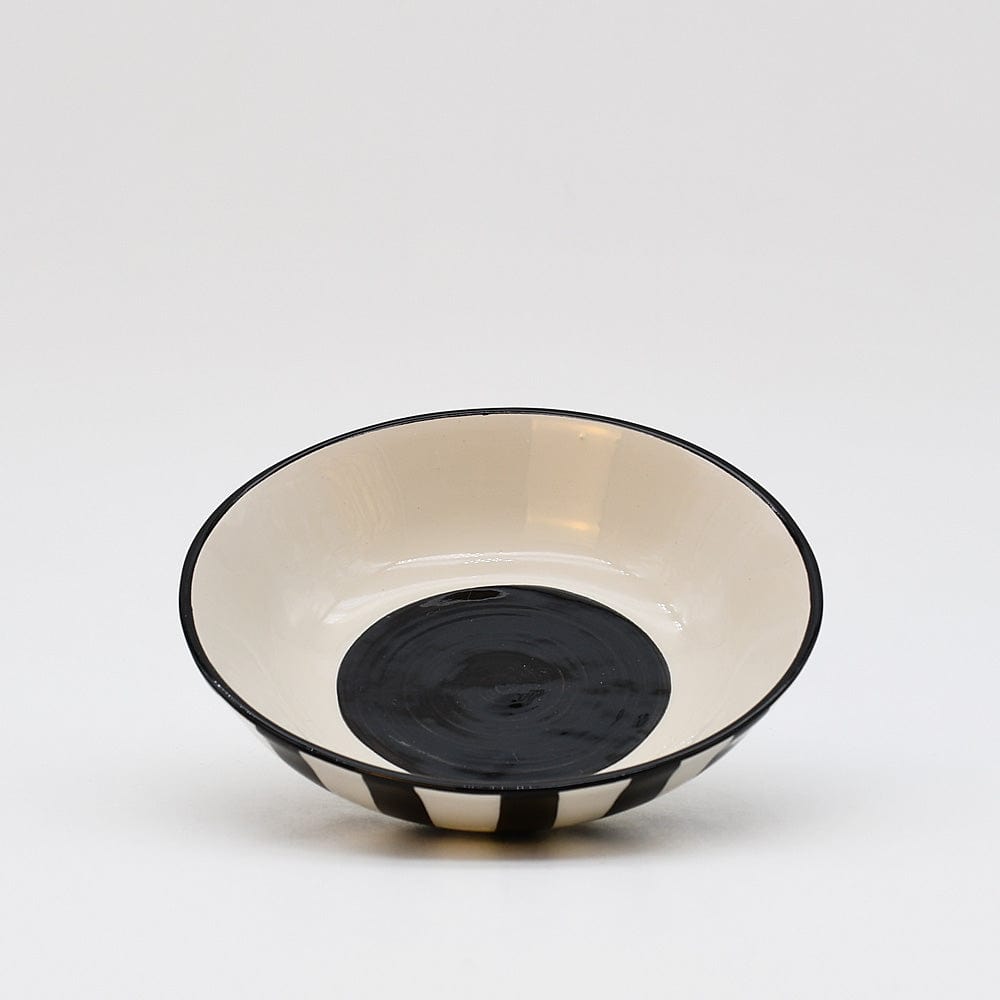 Costa Nova Mar I Striped Ceramic Bowl 5.1'' - Black