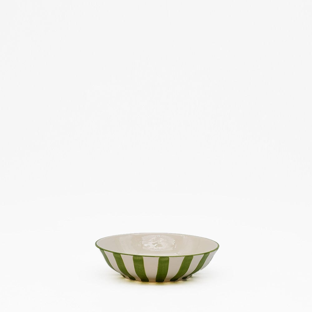 Costa Nova Mar I Striped Ceramic Bowl 5.1'' - Green