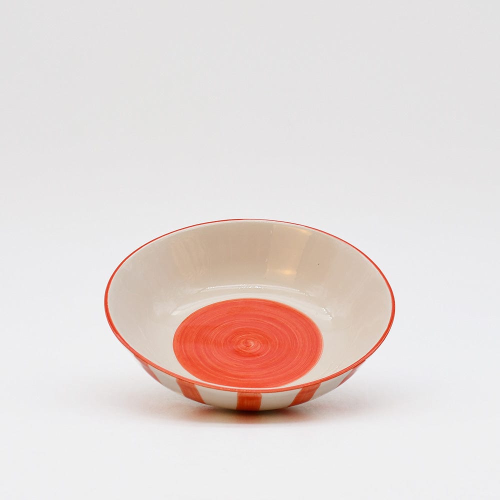 Costa Nova Mar I Striped Ceramic Bowl 5.1'' - Red