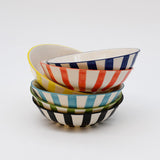 Costa Nova Mar I Striped Ceramic Bowl 5.1'' - Red