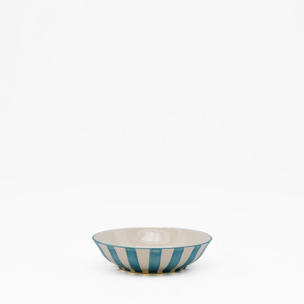 Costa Nova Mar I Striped Ceramic Bowl 5.1'' - Turquoise