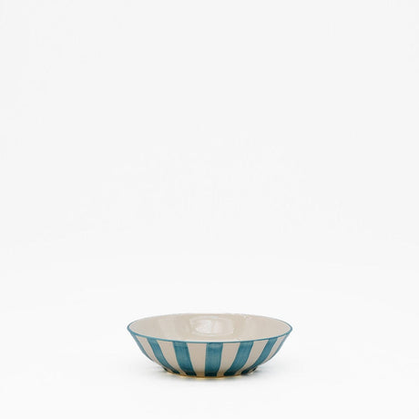 Costa Nova Mar I Striped Ceramic Bowl 5.1'' - Turquoise