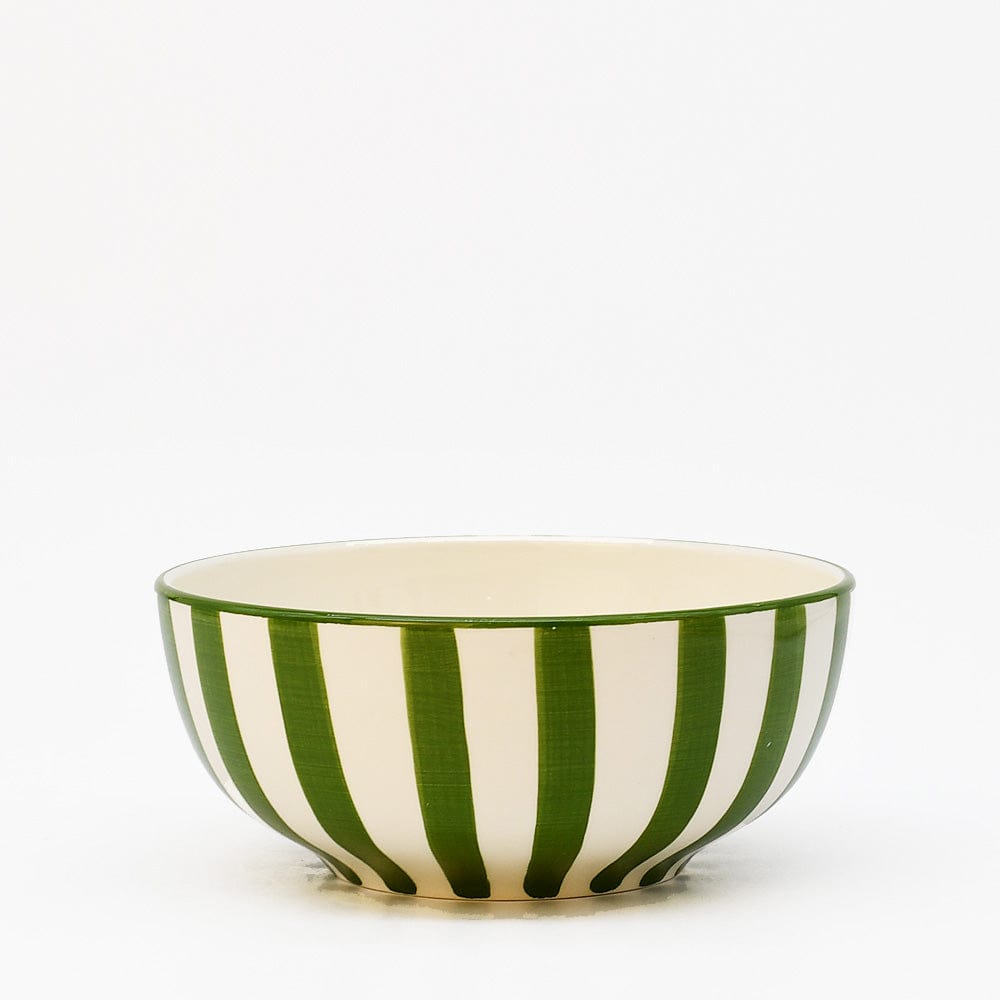 Costa Nova Mar I Striped Ceramic Cereal Bowl 6.3'' - Green