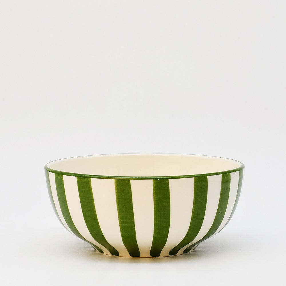 Costa Nova Mar I Striped Ceramic Cereal Bowl 6.3'' - Green