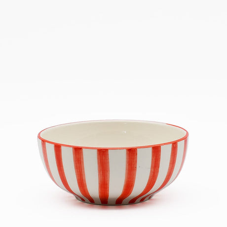 Costa Nova Mar I Striped Ceramic Cereal Bowl 6.3'' - Red