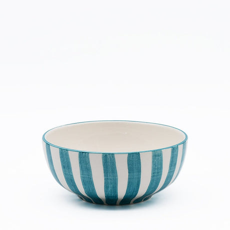 Costa Nova Mar I Striped Ceramic Cereal Bowl 6.3'' - Turquoise