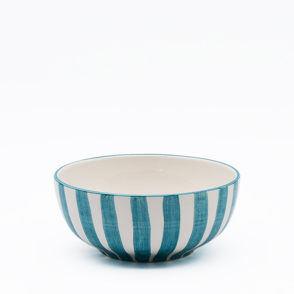 Costa Nova Mar I Striped Ceramic Cereal Bowl 6.3'' - Turquoise