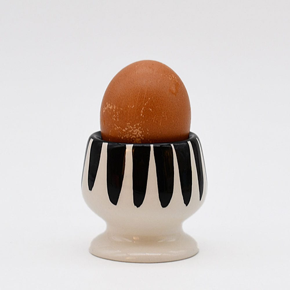 Costa Nova Mar I Striped Ceramic Egg Cup - Black