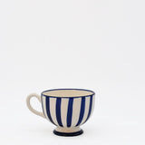 Costa Nova Mar I Striped Ceramic Footed Mug - Blue