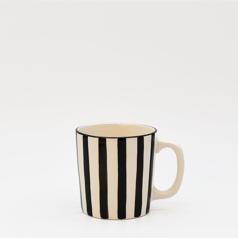 Costa Nova Mar I Striped Ceramic Mug - Black