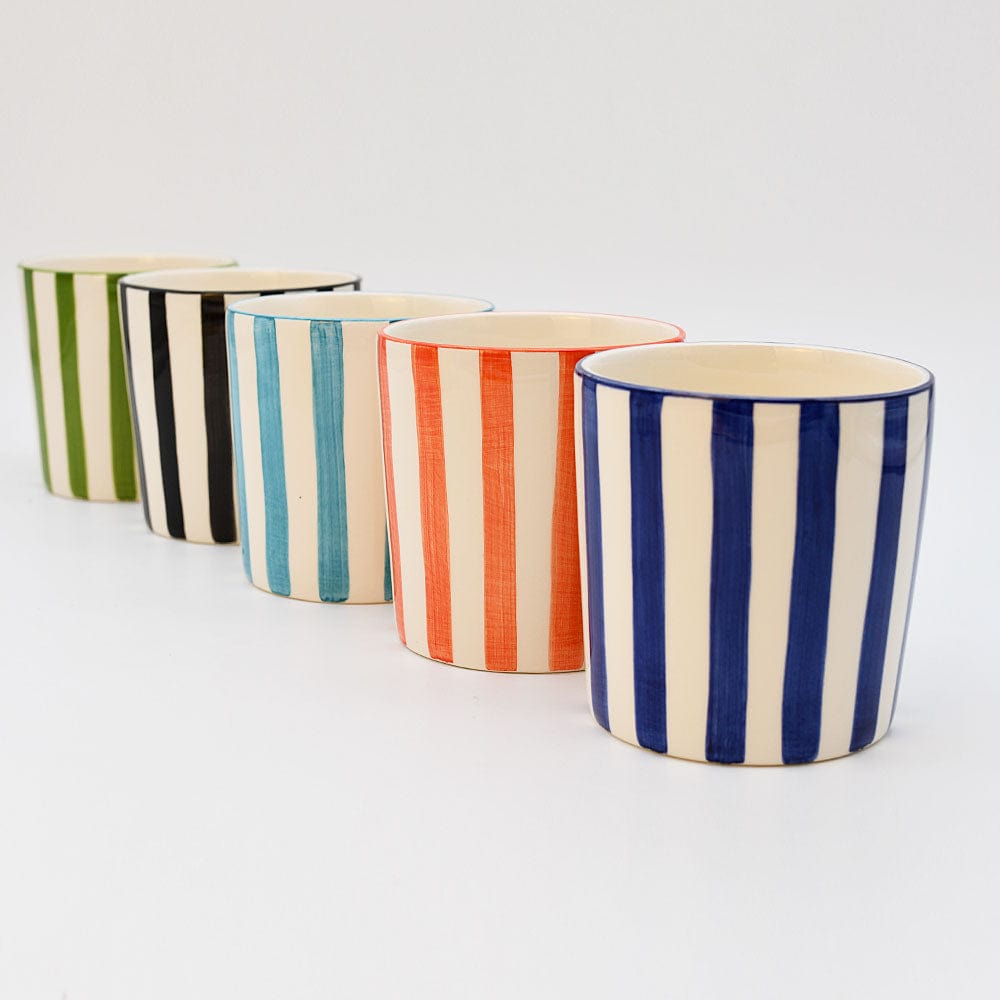 Costa Nova Mar I Striped Ceramic Mug - Black