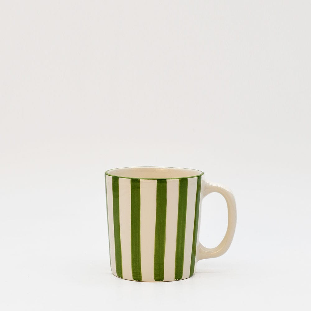 Costa Nova Mar I Striped Ceramic Mug - Green