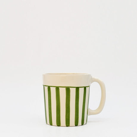 Costa Nova Mar I Striped Ceramic Mug - Green