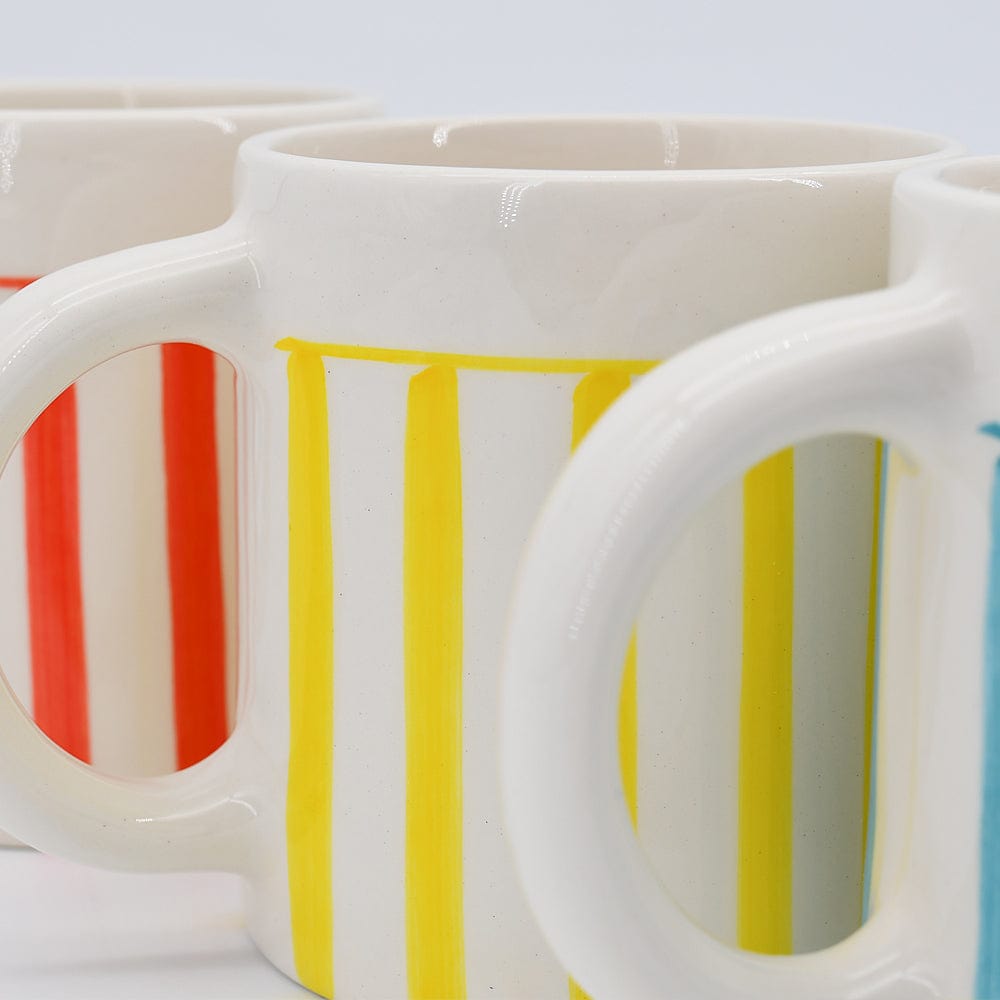 Costa Nova Mar I Striped Ceramic Mug - Yellow